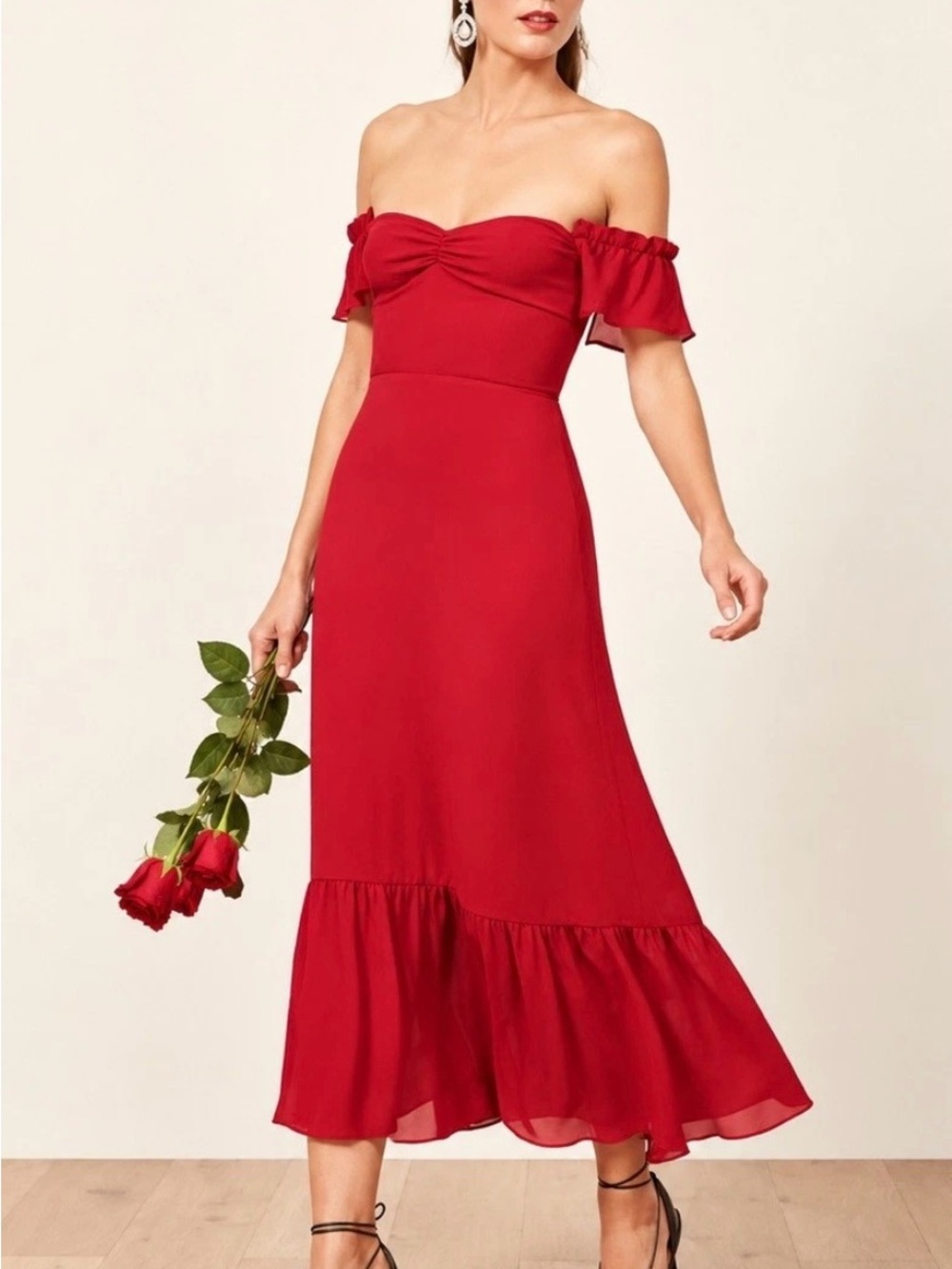 Reformation Butterfly Dress in Red